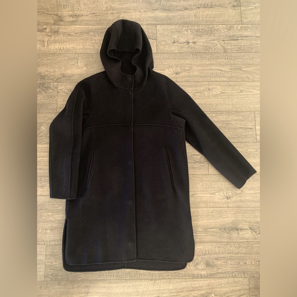 Jarbo Wool Jacket with Hood, Black, Women’s Size S-M